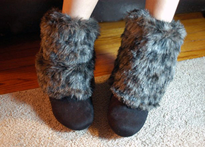 Faux fur leg warmers